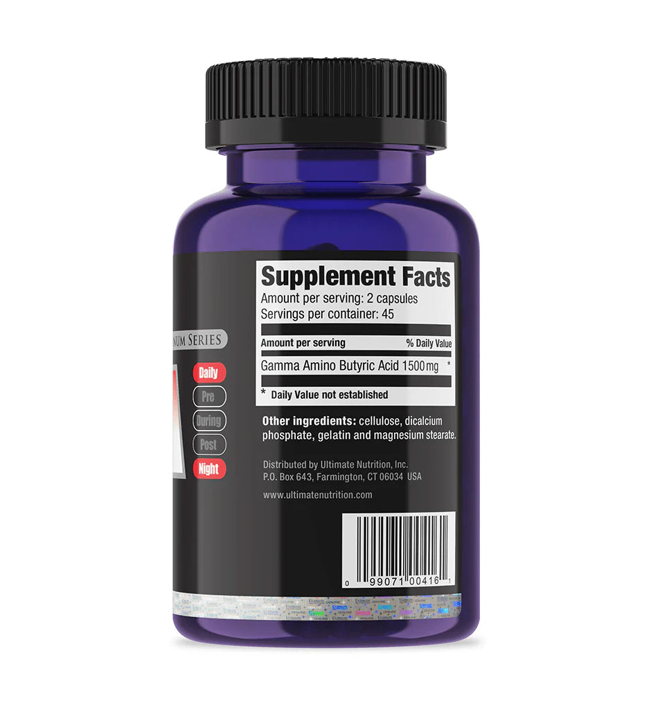 Ultimate Nutrition GABA Gamma Amino Butyric Acid Supplement 1500mg 90Caps