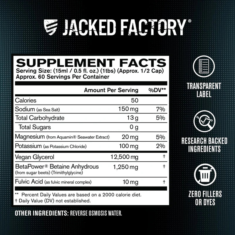 Jacked Factory Liquid Glycerol - Cell Volume Hyper Hydrator 60Servings