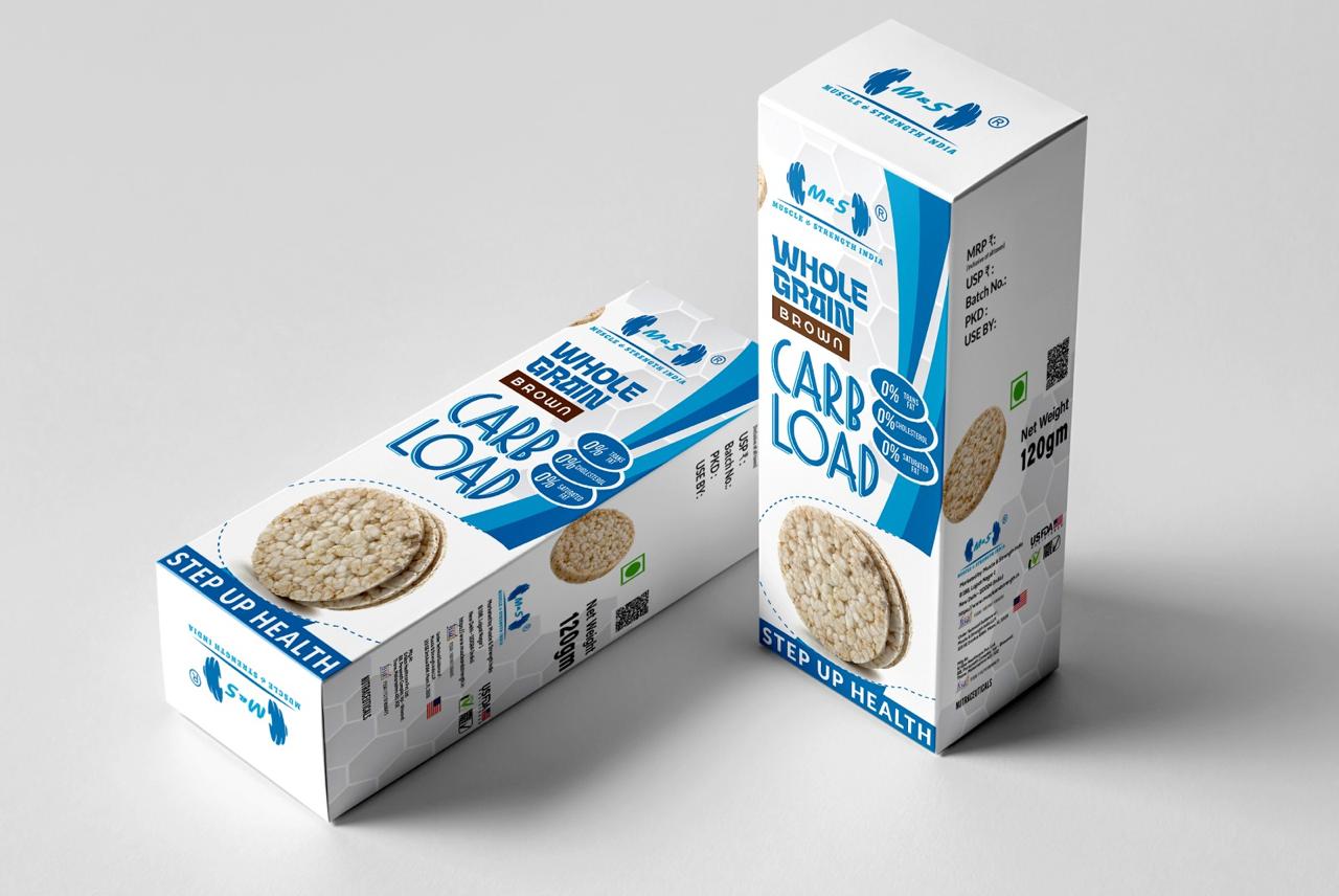 Muscle & Strength India Organic Wholegrain Brown Rice Cakes (Carb Load) Pack of 4