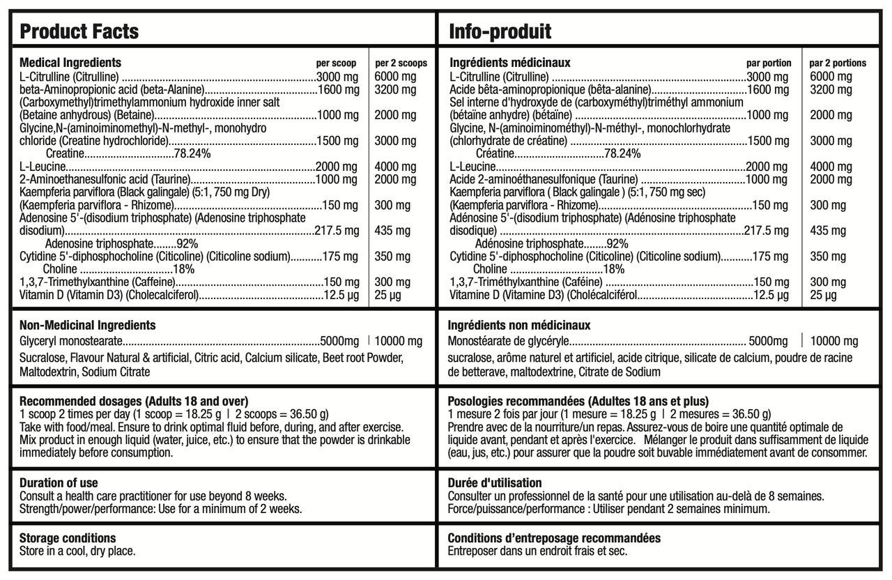 BULL NUTRITION 12 STRONG PRE