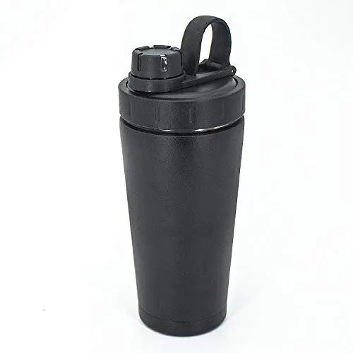M&S Steel Shaker Bottle Hot & Cold (Black) - Muscle & Strength India - India's Leading Genuine Supplement Retailer