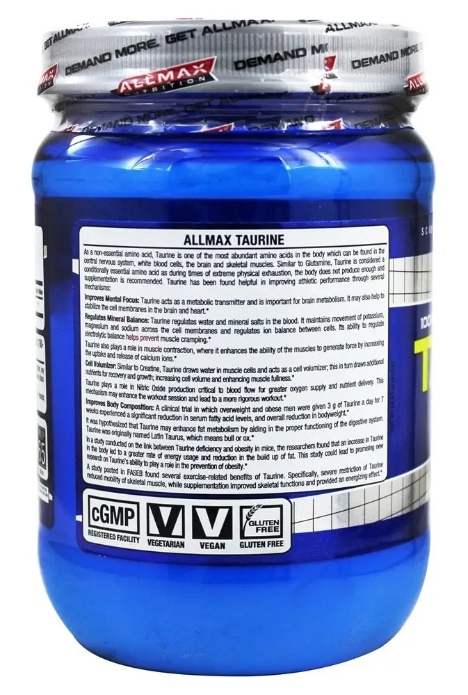 All Max Taurine 400 gm - Muscle & Strength India - India's Leading Genuine Supplement Retailer