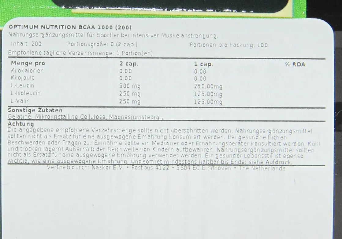 ON BCAA 1000 CAPS 200 CAPSULES - Muscle & Strength India - India's Leading Genuine Supplement Retailer