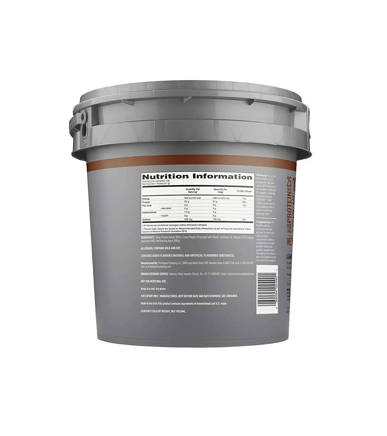 Nature Best Isopure Low Carb 7.5 Lbs Dutch Chocolate - Muscle & Strength India - India's Leading Genuine Supplement Retailer