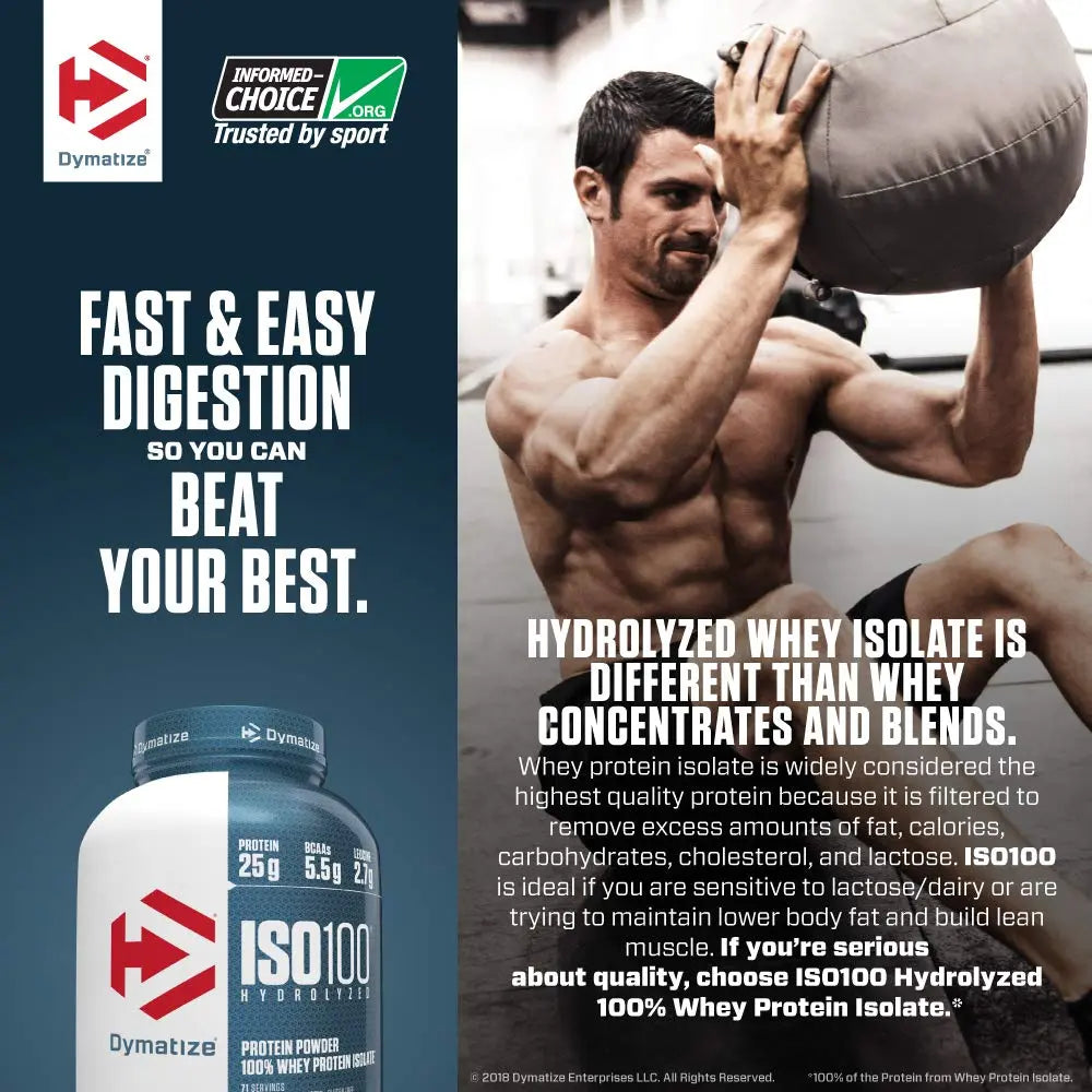DYMATIZE ISO 100 HYDROLYZED 5 LB NATURAL CHOCOLATE - Muscle & Strength India - India's Leading Genuine Supplement Retailer