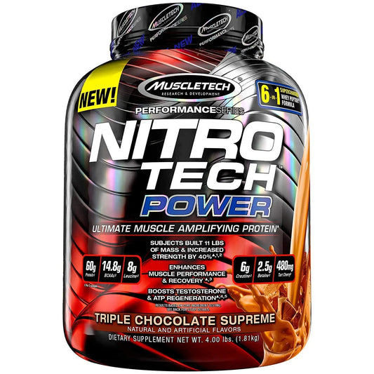 MUSCLETECH NITROTECH POWER 3.97LB TRIPPLE CHOCOLATE SUPREME - Muscle & Strength India - India's Leading Genuine Supplement Retailer