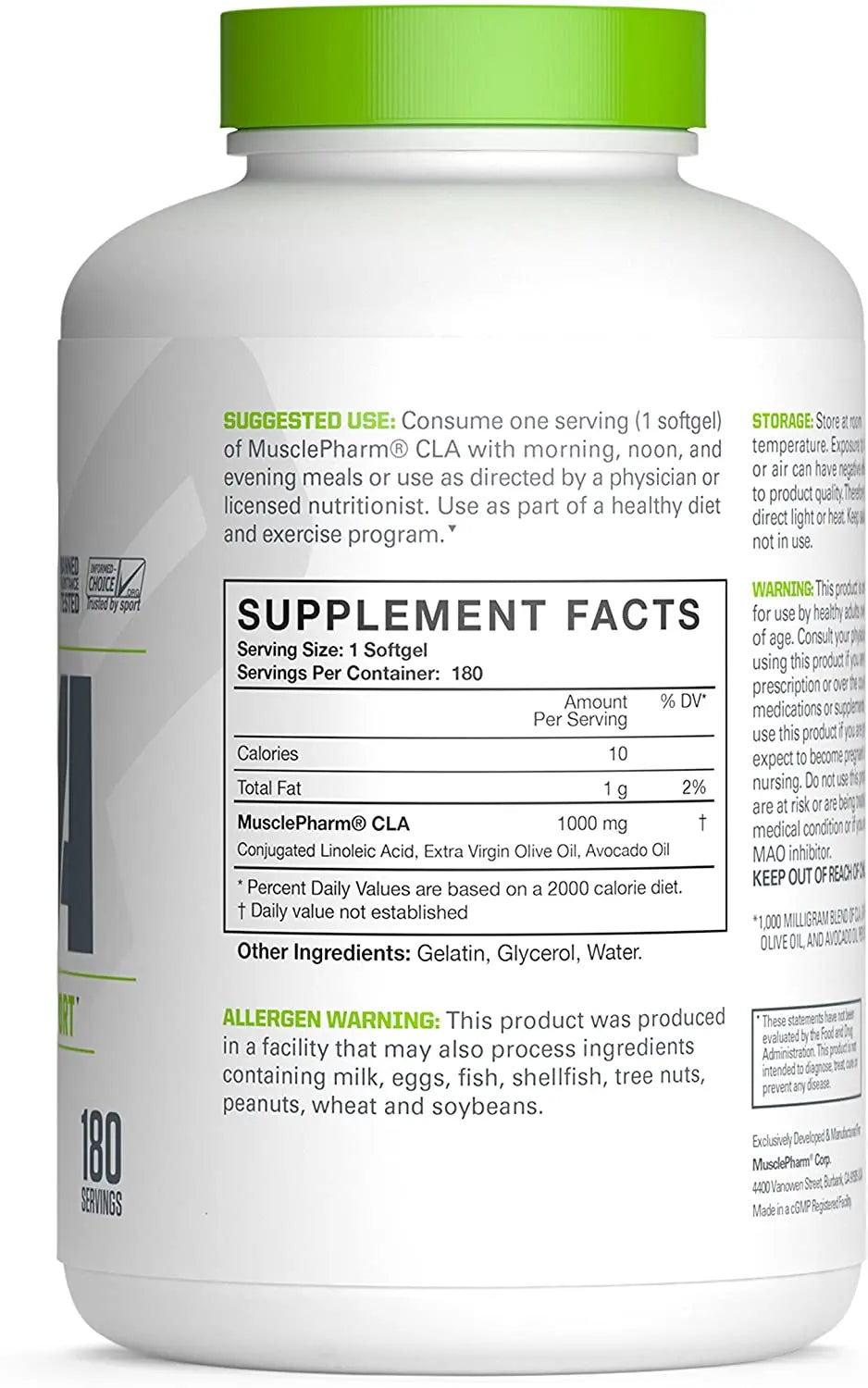 Muscle Pharm Essentials CLA Softgels, 1000mg CLA Blend, 180 - India's Leading Genuine Supplement Retailer