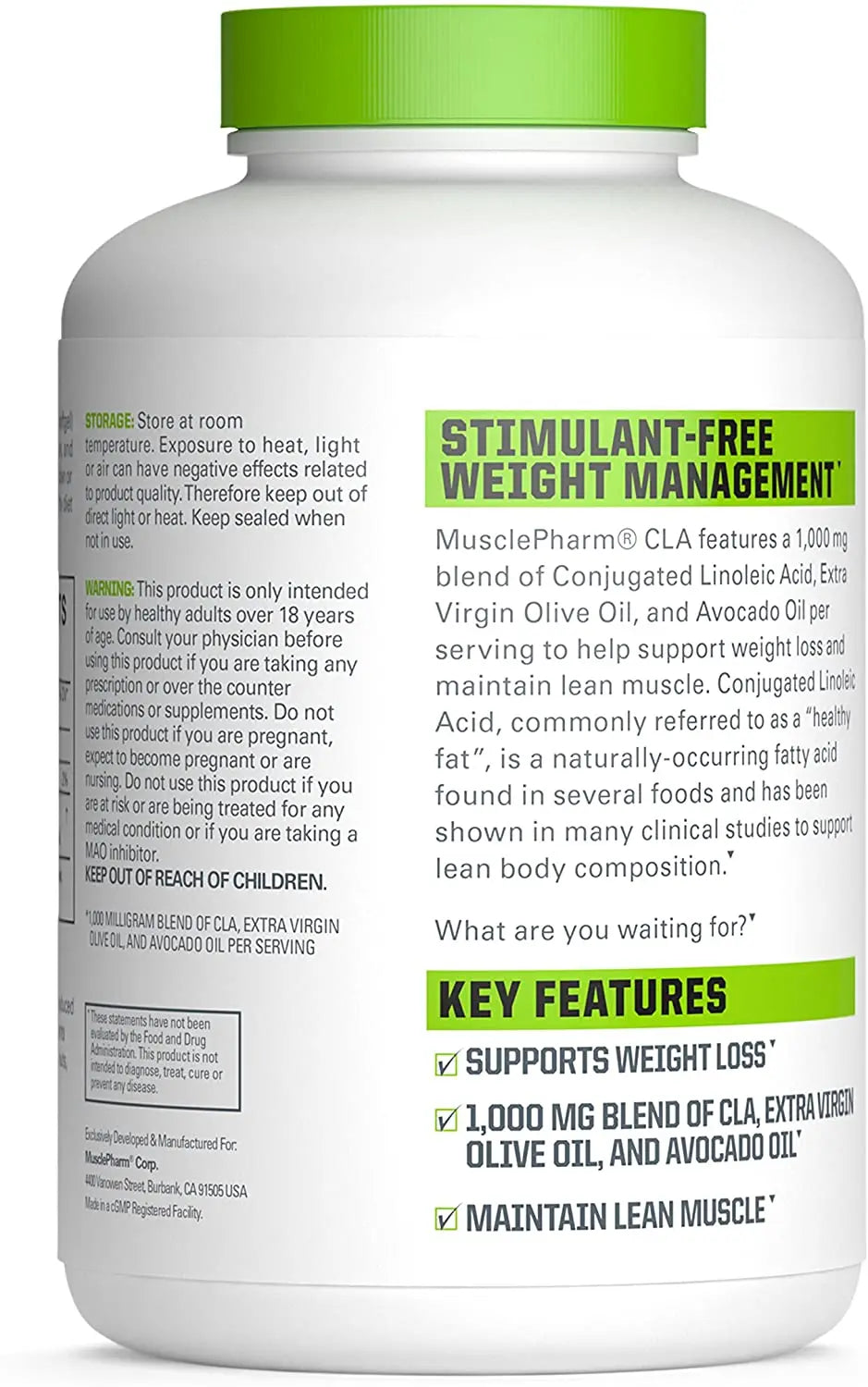 Muscle Pharm Essentials CLA Softgels, 1000mg CLA Blend, 180 - India's Leading Genuine Supplement Retailer
