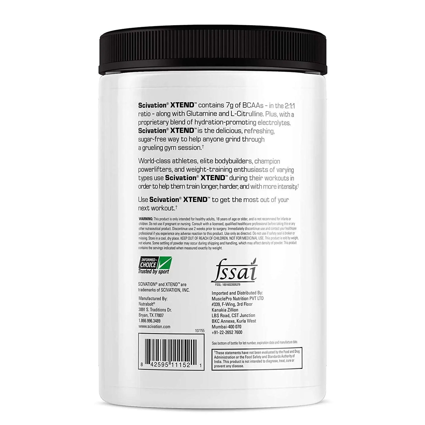 Scivation Xtend BCAA 30 Servings Fruit Punch - Muscle & Strength India - India's Leading Genuine Supplement Retailer