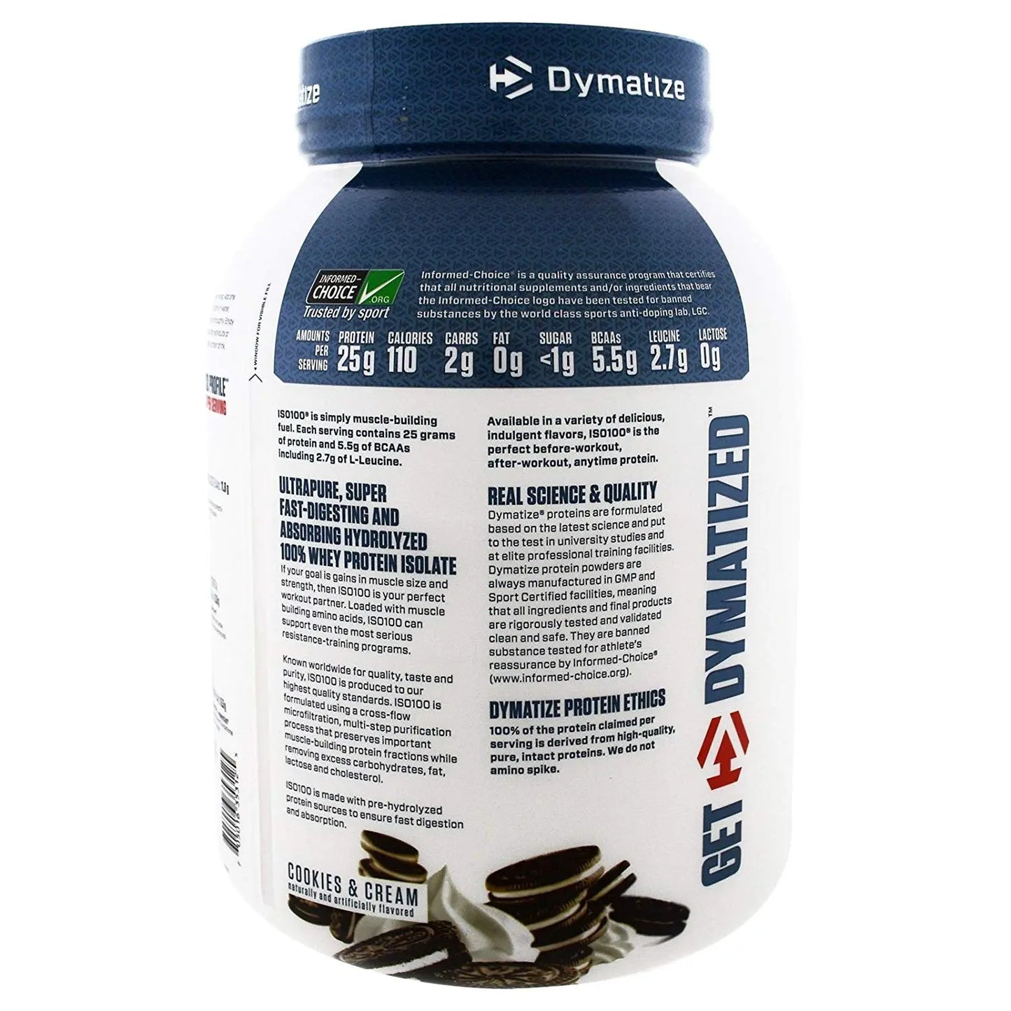 DYMATIZE ISO 100 HYDROLYZED 3 LB COOKIES & CREAM - Muscle & Strength India - India's Leading Genuine Supplement Retailer