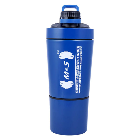 Muscle & Strength India Steel Shaker With Storage - Muscle & Strength India - India's Leading Genuine Supplement Retailer