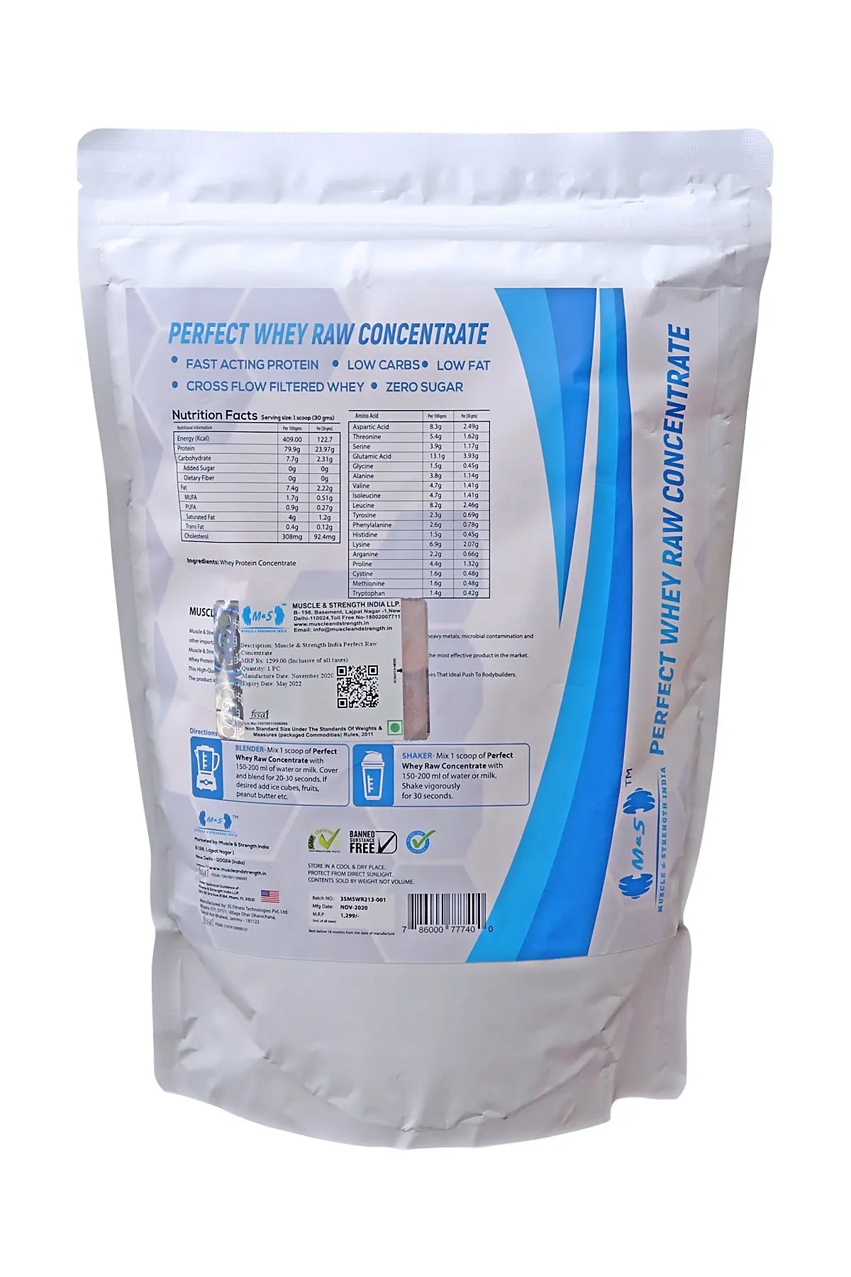 MUSCLE & STRENGTH INDIA PERFECT RAW CONCENTRATE 1 KG - Muscle & Strength India - India's Leading Genuine Supplement Retailer