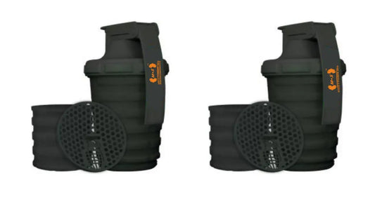 M&S Grenade Shaker With Protein Compartment - Army Green - Muscle & Strength India - India's Leading Genuine Supplement Retailer