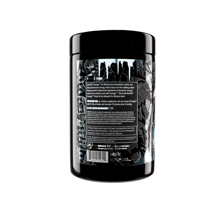 NUTRIFITT CARNAGE - High Stim Pre-Workout - India's Leading Genuine Supplement Retailer