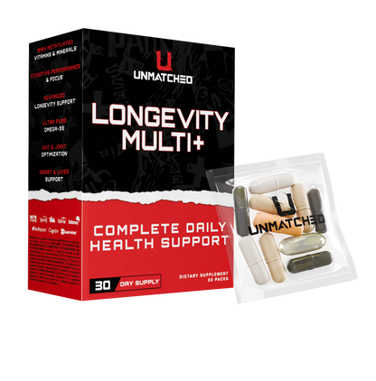 Unmatched Supps Longevity Multi+ : Kris Gethin's Revolutionary 7-Formula Health System
