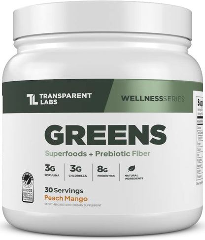 Transparent Labs Prebiotic Greens - Superfood Powder & Antioxidants Supplement  30Servings