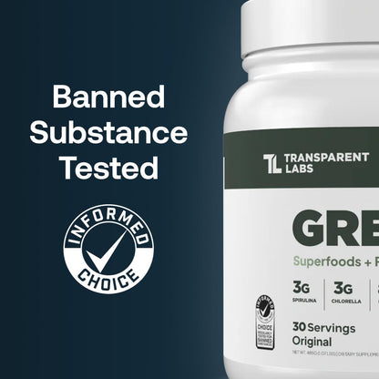 Transparent Labs Prebiotic Greens - Superfood Powder & Antioxidants Supplement  30Servings