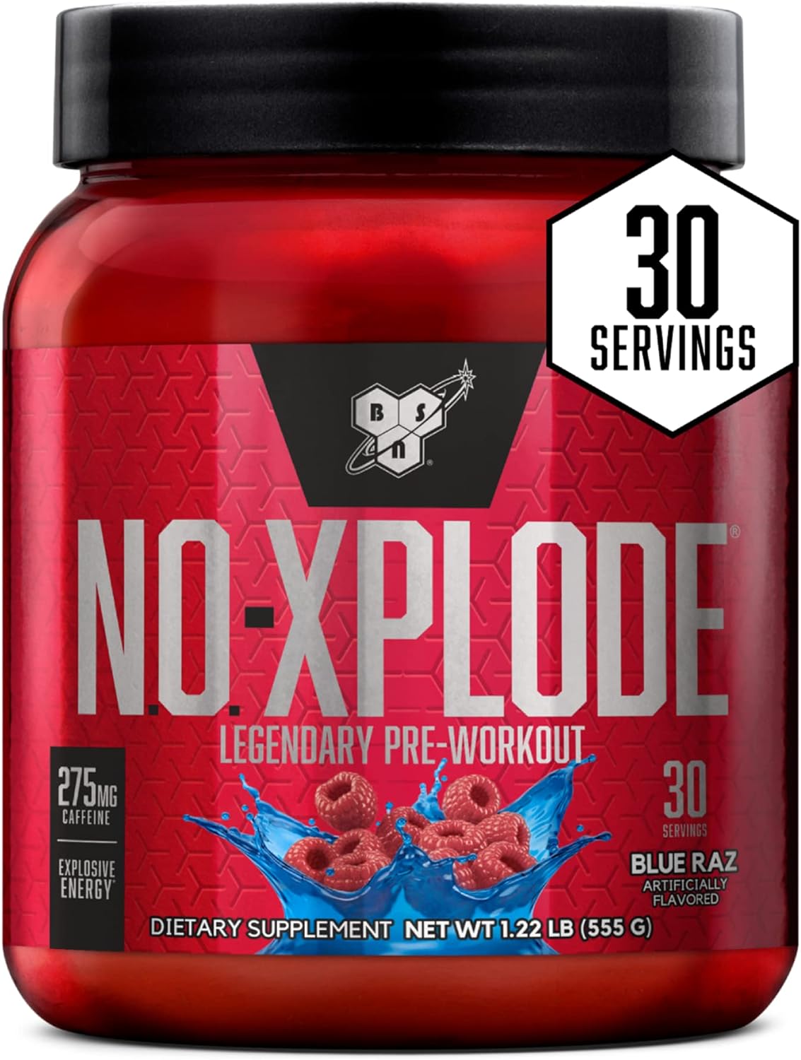 BSN N.O.-XPLODE Pre Workout Powder, Energy Supplement for Men and Women with Creatine and Beta-Alanine, 30 Servings BSN