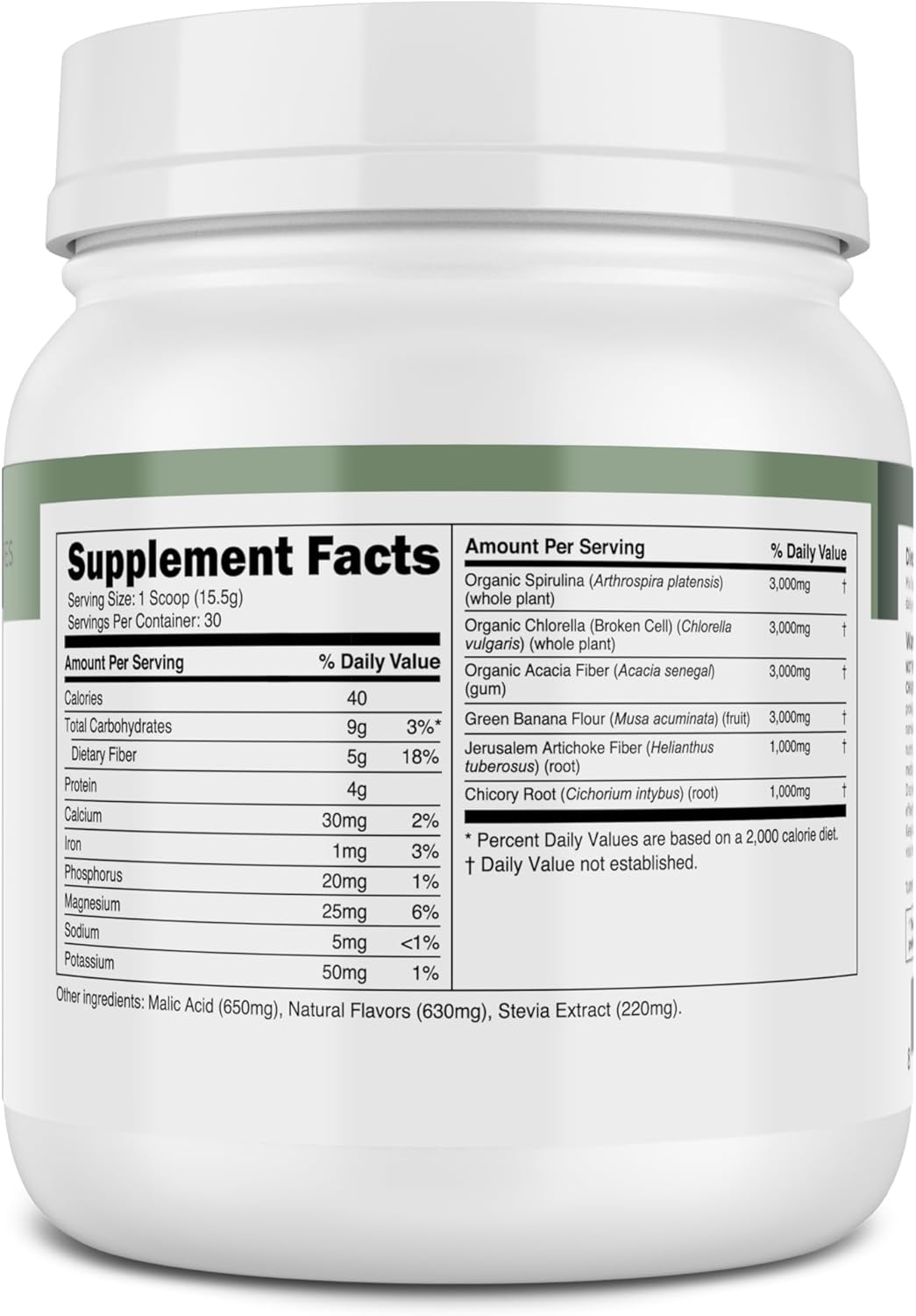 Transparent Labs Prebiotic Greens - Superfood Powder & Antioxidants Supplement  30Servings