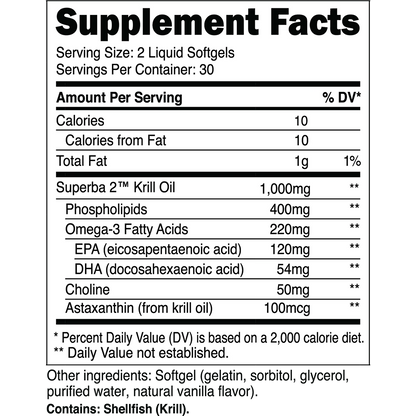 Transparent Labs Krill Oil 60 Softgels