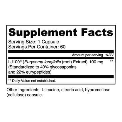 Transparent Labs LJ100® - Tongkat Ali 60 Capsules
