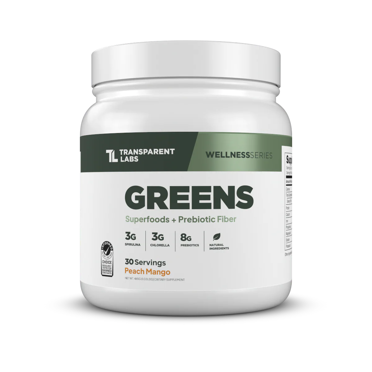 Transparent Labs Prebiotic Greens - Superfood Powder & Antioxidants Supplement  30Servings