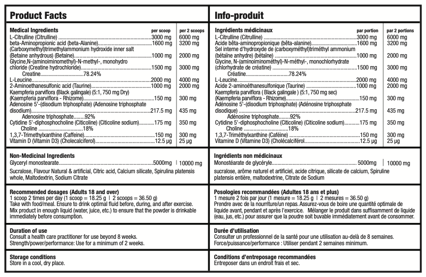 BULL NUTRITION 12 STRONG PRE