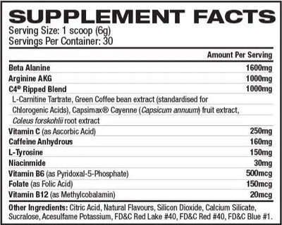CELLUCOR C4 RIPPED 30 SERVINGS TROPICAL PUNCH - Muscle & Strength India - India's Leading Genuine Supplement Retailer