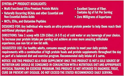BSN SYNTHA 6 -5 LB CHOCOLATE MILKSHAKE - Muscle & Strength India - India's Leading Genuine Supplement Retailer