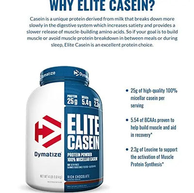 DYMATIZE ELITE CASEIN 2 LB SMOOTH VANILLA - Muscle & Strength India - India's Leading Genuine Supplement Retailer