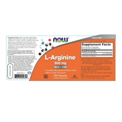 L-Arginine, 500 Mg, 100 Caps by Now Foods - Muscle & Strength India - India's Leading Genuine Supplement Retailer