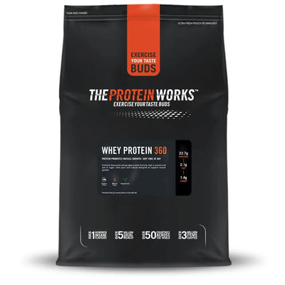 The Protein Works Whey Protein(360) 1.2kg  Strawberries n Cream - Muscle & Strength India - India's Leading Genuine Supplement Retailer