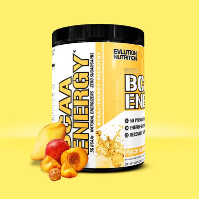 EVL BCAA ENERGY 30 SERVINGS PEACH MANGO - Muscle & Strength India - India's Leading Genuine Supplement Retailer