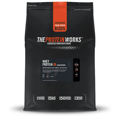 The Protein Works Whey Protein 80(Con) 2kg Strawberry N Cream - Muscle & Strength India - India's Leading Genuine Supplement Retailer