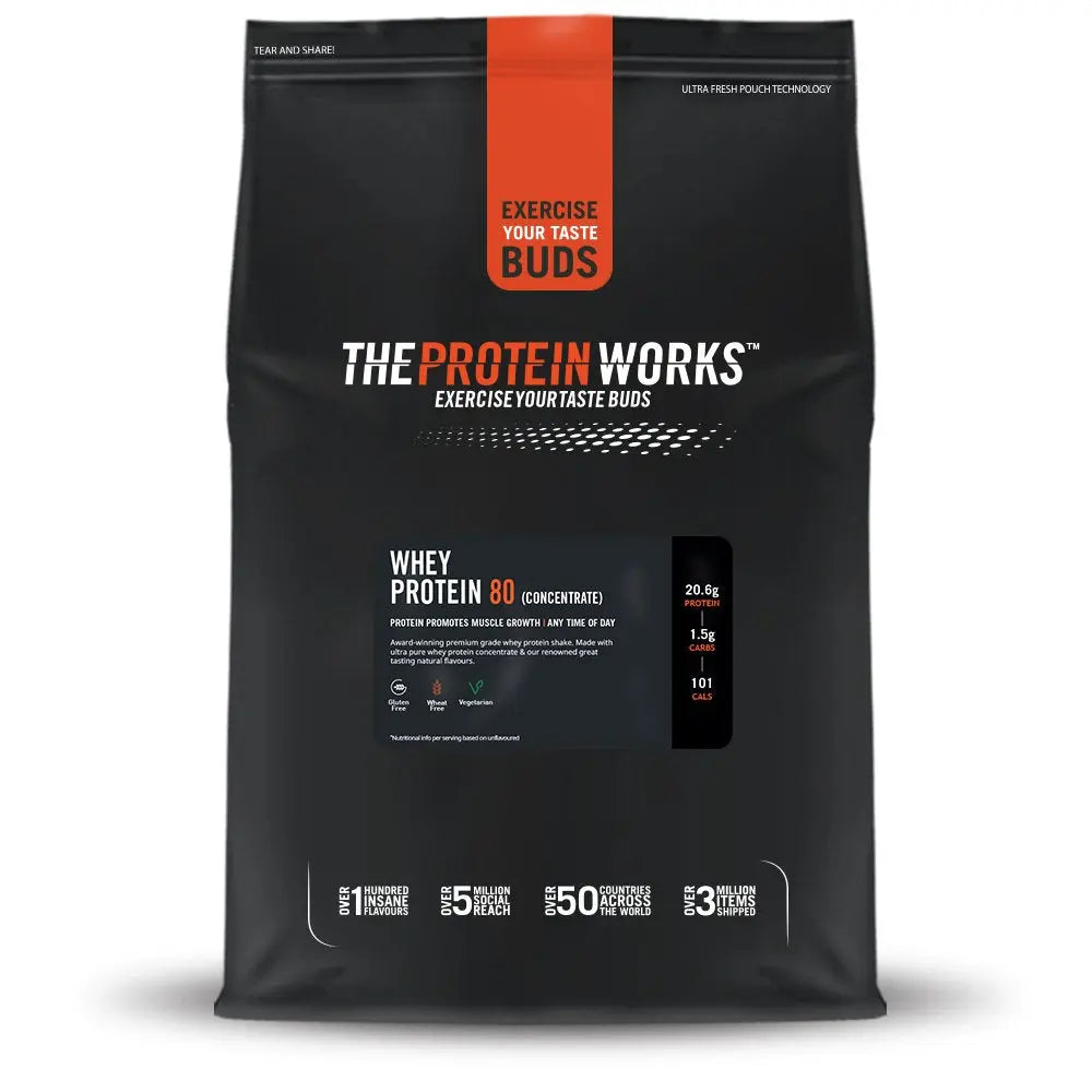 The Protein Works Whey Protein 80(Con) 2kg Wild Raspberry - Muscle & Strength India - India's Leading Genuine Supplement Retailer 