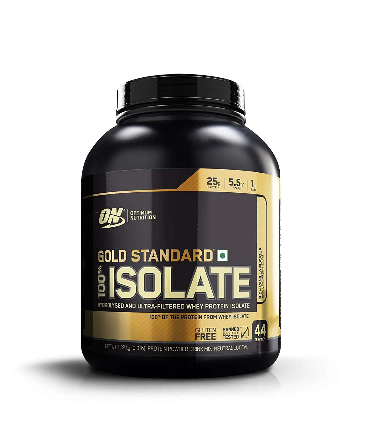 Optimum Nutrition (ON) Gold Standard 100% Isolate Whey Protein Powder - 3.0 lb, 44 servings - Muscle & Strength India - India's Leading Genuine Supplement Retailer 