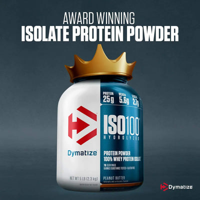 DYMATIZE ISO 100 HYDROLYZED 5 LB NATURAL CHOCOLATE - Muscle & Strength India - India's Leading Genuine Supplement Retailer