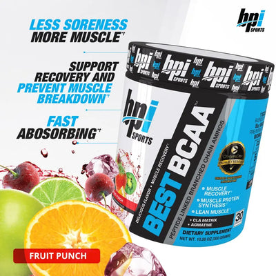 BPI SPORTS BEST BCAA 300 GRAMS FRUIT PUNCH - Muscle & Strength India - India's Leading Genuine Supplement Retailer