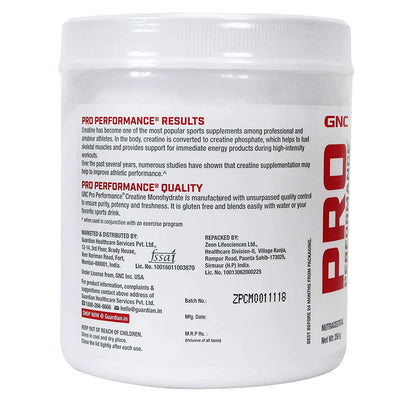 Gnc Creatine Monohydrate 250 Gm - Muscle & Strength India - India's Leading Genuine Supplement Retailer