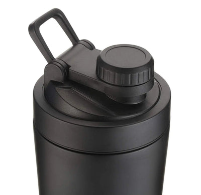 M&S Steel Shaker Bottle Hot & Cold (Black) - Muscle & Strength India - India's Leading Genuine Supplement Retailer