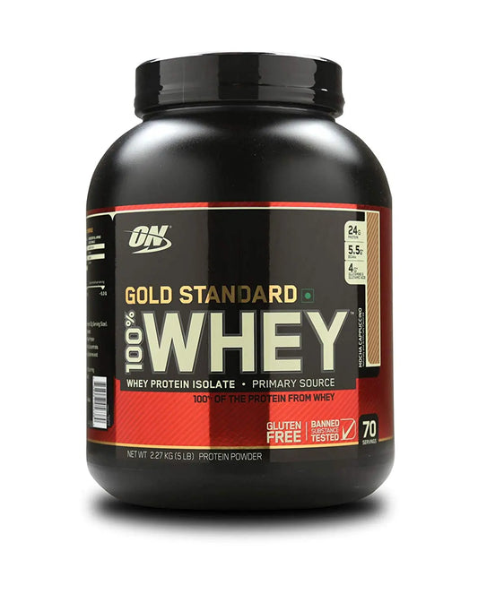 Optimum Nutrition (ON) 100% Whey Gold Standard - 5 lbs (Mocha Ca - Muscle & Strength India - India's Leading Genuine Supplement Retailer 