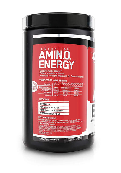 ON ESSENTIALS AMINO ENERGY 30 SERVING STRAWBERRY LIME - Muscle & Strength India - India's Leading Genuine Supplement Retailer