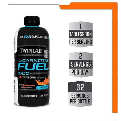 Twinlab L- Carnitine Fuel Wisted Orange - Muscle & Strength India - India's Leading Genuine Supplement Retailer