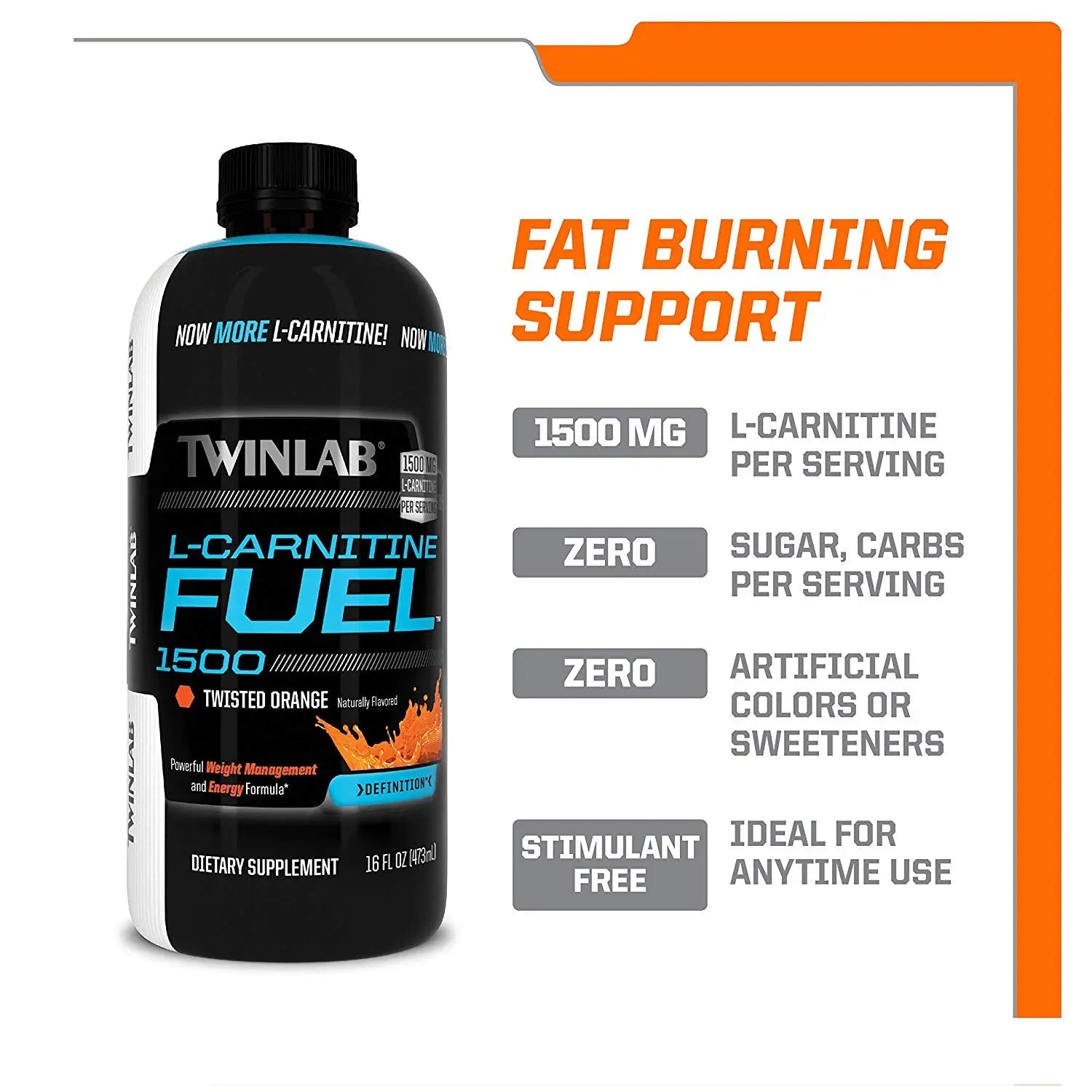 Twinlab L- Carnitine Fuel Wisted Orange - India's Leading Genuine India's Leading Genuine Supplement Retailer Twinlab L- Carnitine Fuel Wisted Orange - India's Leading Genuine India's Leading Genuine Supplement Retailer