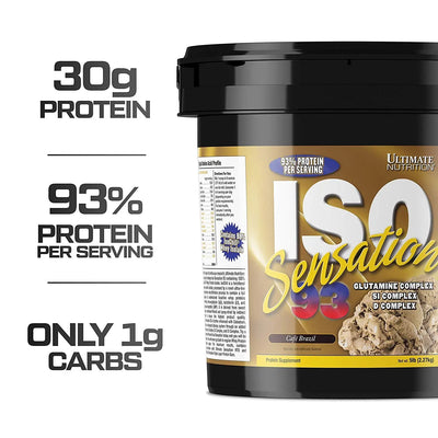 ULTIMATE NUTRITION ISO SENSATION CAFE BRAZIL 5 LBS - Muscle & Strength India - India's Leading Genuine Supplement Retailer