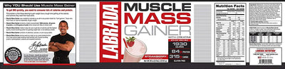 LABRADA MUSCLE MASS GAINER STRAWBERRY 6lbs - Muscle & Strength India - India's Leading Genuine Supplement Retailer