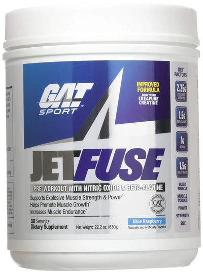 GAT SPORT JETFUSE BLUE RASPBERRY 30SERVINGS - Muscle & Strength India - India's Leading Genuine Supplement Retailer