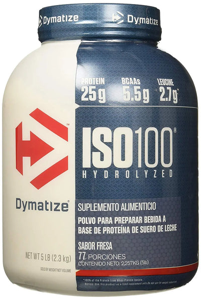 DYMATIZE ISO 100 HYDROLYZED 5LBS STRAWBERRY - Muscle & Strength India - India's Leading Genuine Supplement Retailer