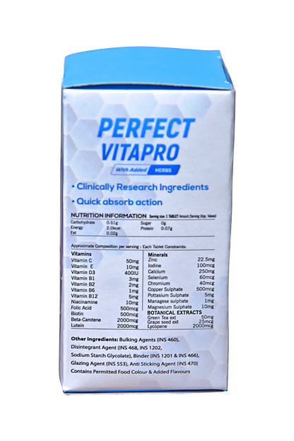MUSCLE & STRENGTH INDIA PERFECT VITAPRO 60 TABLETS - Muscle & Strength India - India's Leading Genuine Supplement Retailer 