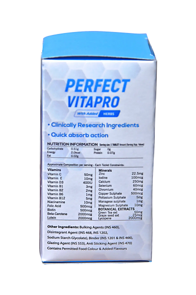 MUSCLE & STRENGTH INDIA PERFECT VITAPRO 60 TABLETS - Muscle & Strength India - India's Leading Genuine Supplement Retailer